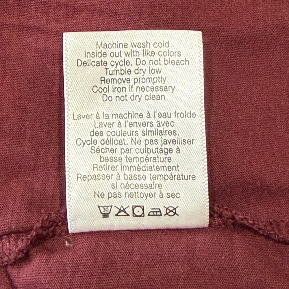 Veronica Beard Jeans Burgundy Designer XL Pima Cotton Ruched Puff Sleeve Top - Picture 6 of 10